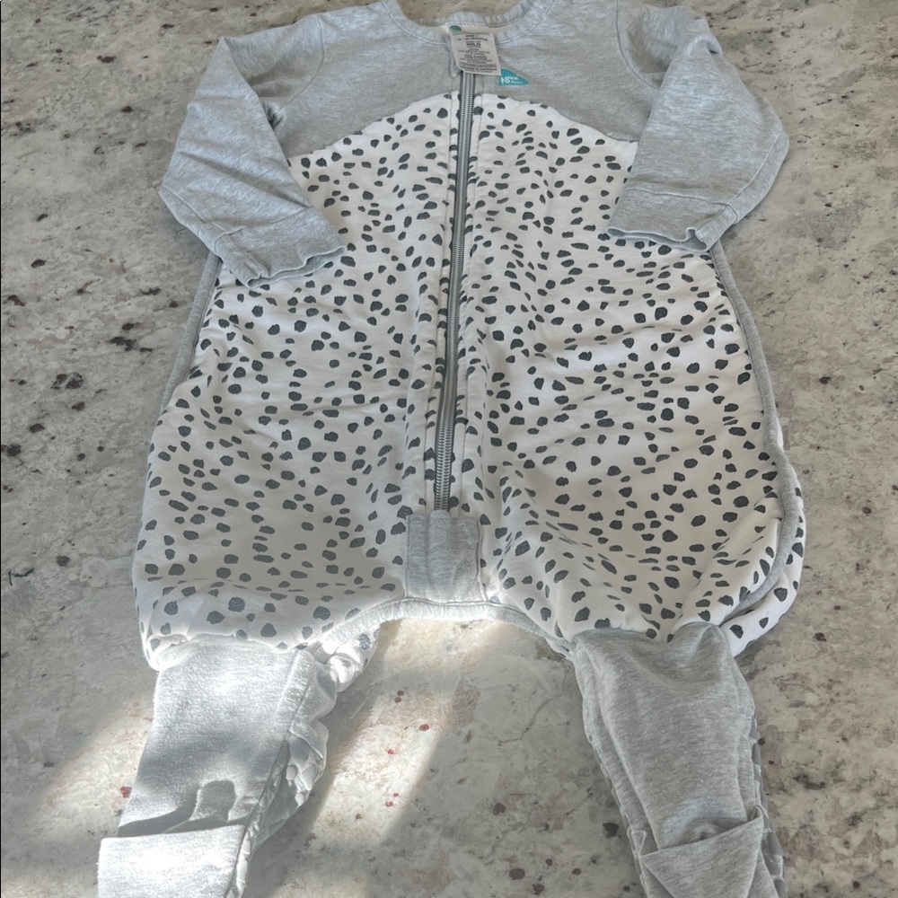 Love to Dream Gray and White Baby Sleep Suit